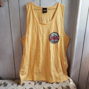 Harley Davidson 2016 Mens Yellow Tank Top Distressed Motorcycle Graphics 2XL